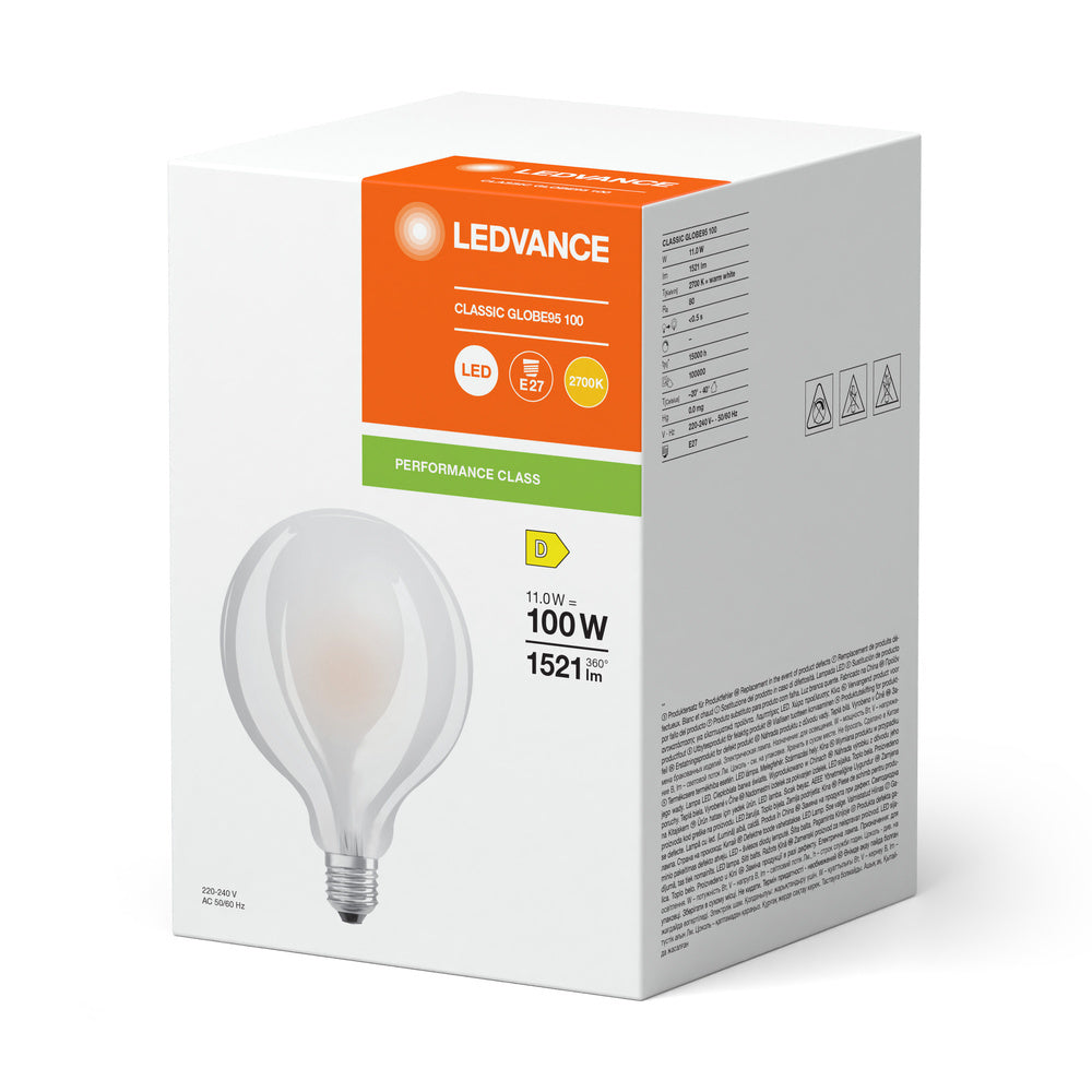 LED Classic Globe E27 11W 827 Frosted Glass - 4099854062865