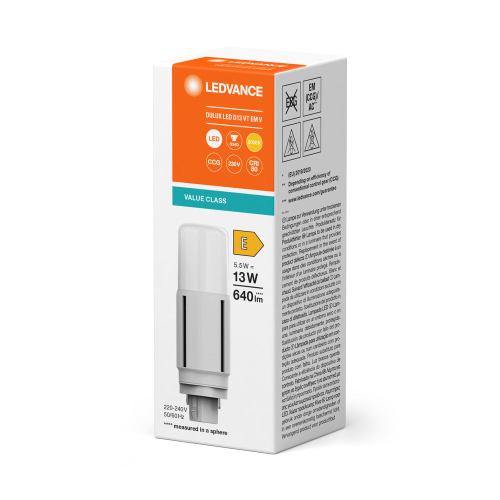 LEDVANCE Dulux LED D13 5.5W G24D CCG Compatible Lamp - 4058075821811