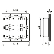 JUNG KNX 4 Channel Universal Touch Module With Temperature Sensor - 42941ST