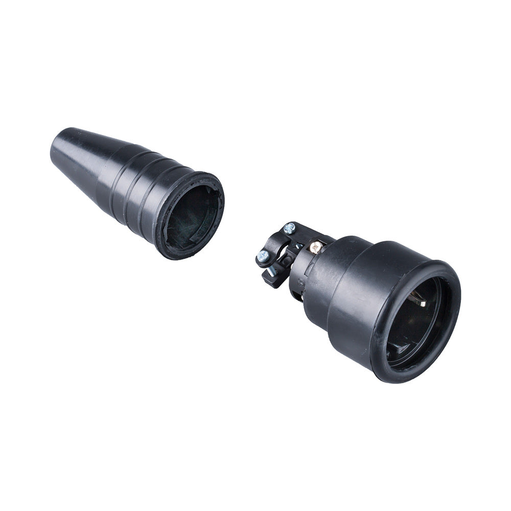 Heavy Duty Rubber Coupling Plug 16A 250V With Ground Pin - 104455