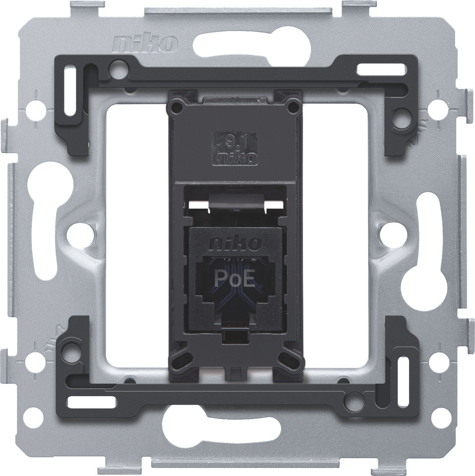 Niko Single RJ45 UTP Cat6 PoE++ Flat Wall Socket - 170-79261