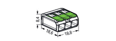WAGO 221-423 Three-Wire Lever Connector 4mm² - 221-423 [50 Pieces]