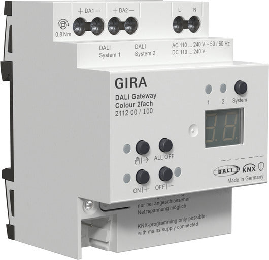Gira DALI Gateway KNX Secure 2-Channel DIN Rail - 211200