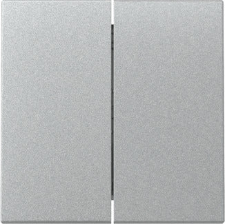 Gira System 55 Dual Rocker Switch Plate Aluminum - 329526