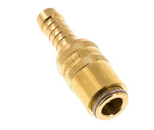 Brass DN 6 Mold Coupling Socket 9 mm Hose Pillar Double Shut-Off