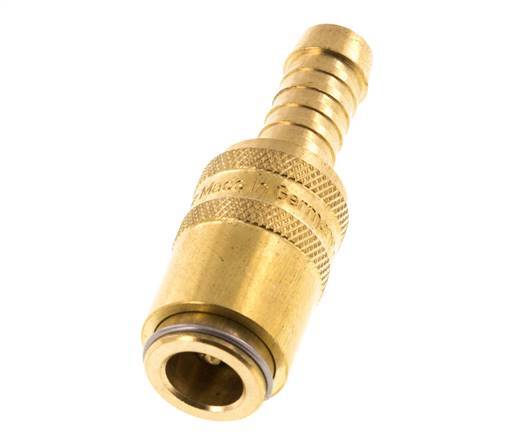 Brass DN 6 Mold Coupling Socket 9 mm Hose Pillar Double Shut-Off