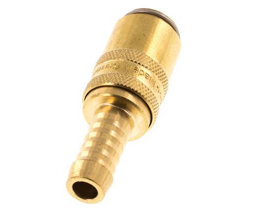 Brass DN 6 Mold Coupling Socket 9 mm Hose Pillar Double Shut-Off