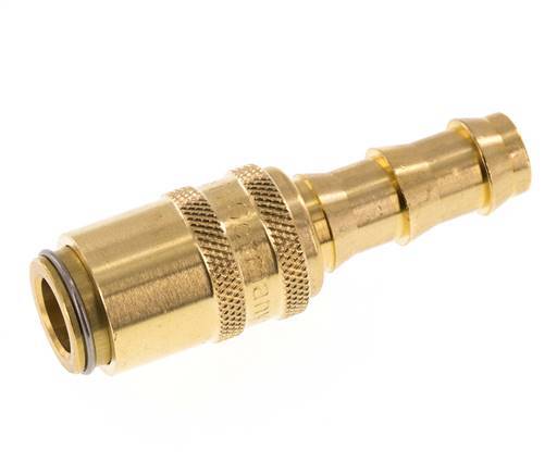 Brass DN 6 Mold Coupling Socket 9.5 mm Hose Pillar Double Shut-Off