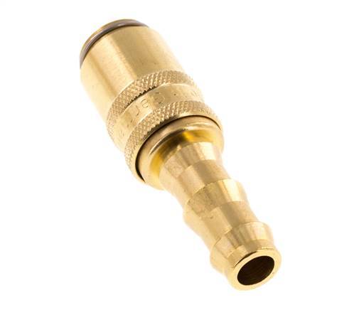 Brass DN 6 Mold Coupling Socket 9.5 mm Hose Pillar Double Shut-Off