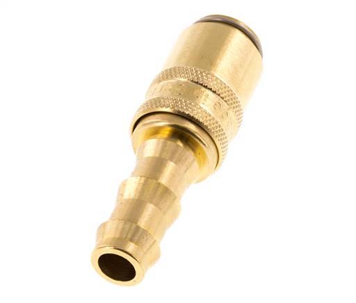 Brass DN 6 Mold Coupling Socket 9.5 mm Hose Pillar Double Shut-Off
