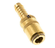 Brass DN 6 Mold Coupling Socket 9 mm Hose Pillar Unlocking Protection Double Shut-Off
