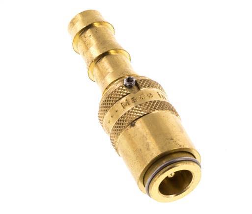 Brass DN 6 Mold Coupling Socket 9.5 mm Hose Pillar Unlocking Protection Double Shut-Off