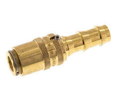 Brass DN 6 Mold Coupling Socket 9.5 mm Hose Pillar Unlocking Protection Double Shut-Off