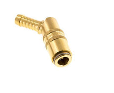 Brass DN 6 Mold Coupling Socket 9 mm Hose Pillar Double Shut-Off 45-deg