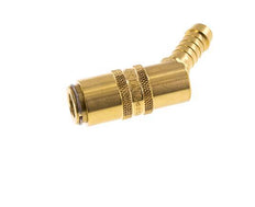 Brass DN 6 Mold Coupling Socket 9 mm Hose Pillar Double Shut-Off 45-deg