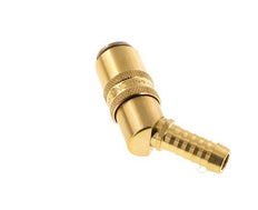 Brass DN 6 Mold Coupling Socket 9 mm Hose Pillar Double Shut-Off 45-deg