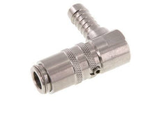 Stainless Steel DN 6 Mold Coupling Socket 9 mm Hose Pillar Double Shut-Off 90-deg