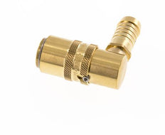 Brass DN 9 Mold Coupling Socket 13 mm Hose Pillar Unlocking Protection Double Shut-Off 90-deg