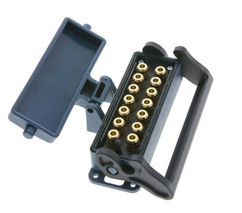 Brass Multi-coupling Socket 14x6 mm Push-in Connections Unlocking Protection