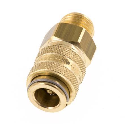 Brass DN 6 Mold Coupling Socket G 1/4 inch Male Threads Double Shut-Off