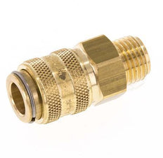 Brass DN 6 Mold Coupling Socket G 1/4 inch Male Threads Double Shut-Off