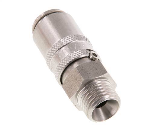 Stainless Steel DN 6 Mold Coupling Socket M14x1.5 Male Threads Double Shut-Off