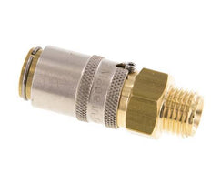 Brass DN 6 Mold Coupling Socket G 1/4 inch Male Threads Unlocking Protection