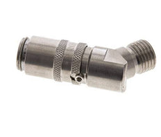 Stainless Steel DN 6 Mold Coupling Socket M14x1.5 Male Threads 45-deg