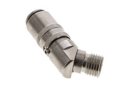 Stainless Steel DN 6 Mold Coupling Socket M14x1.5 Male Threads 45-deg