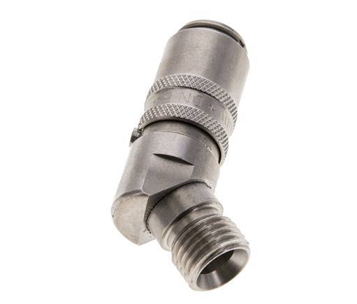 Stainless Steel DN 6 Mold Coupling Socket M14x1.5 Male Threads 45-deg