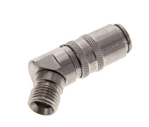Stainless Steel DN 6 Mold Coupling Socket M14x1.5 Male Threads 45-deg