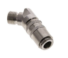 Stainless Steel DN 6 Mold Coupling Socket M14x1.5 Male Threads 45-deg