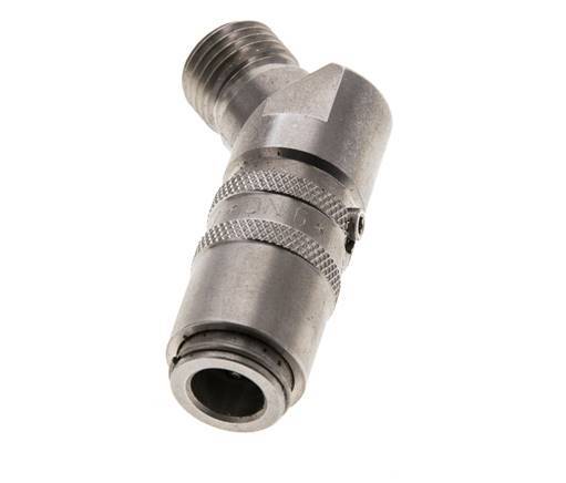 Stainless Steel DN 6 Mold Coupling Socket M14x1.5 Male Threads 45-deg