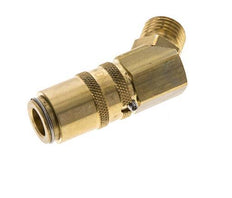 Brass DN 6 Mold Coupling Socket M14x1.5 Male Threads Unlocking Protection Double Shut-Off 45-deg