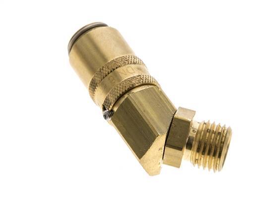 Brass DN 6 Mold Coupling Socket M14x1.5 Male Threads Unlocking Protection Double Shut-Off 45-deg