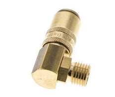 Brass DN 6 Mold Coupling Socket M14x1.5 Male Threads Double Shut-Off 90-deg