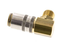 Brass DN 6 Mold Coupling Socket G 1/4 inch Male Threads 90-deg