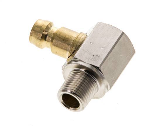 Brass DN 6 Mold Coupling Plug R 1/8 inch Male Threads 90-deg [2 Pieces]