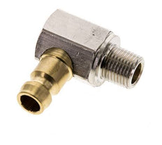 Brass DN 6 Mold Coupling Plug R 1/8 inch Male Threads 90-deg [2 Pieces]
