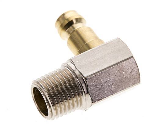 Brass DN 6 Mold Coupling Plug R 1/4 inch Male Threads 90-deg