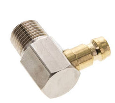 Brass DN 6 Mold Coupling Plug R 1/4 inch Male Threads 90-deg