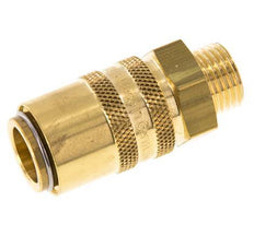 Brass DN 9 Mold Coupling Socket M16x1.5 Male Threads Double Shut-Off