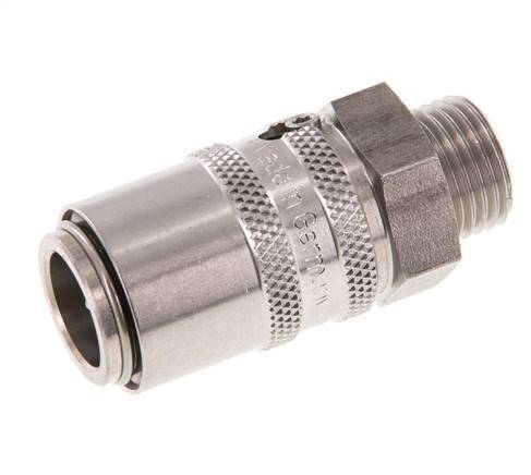 Stainless Steel DN 9 Mold Coupling Socket M16x1.5 Male Threads Double Shut-Off