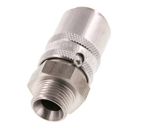 Stainless Steel DN 9 Mold Coupling Socket M16x1.5 Male Threads Double Shut-Off