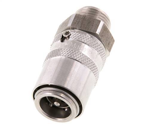Stainless Steel DN 9 Mold Coupling Socket G 3/8 inch Male Threads Double Shut-Off