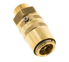 Brass DN 9 Mold Coupling Socket M16x1.5 Male Threads Unlocking Protection Double Shut-Off