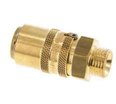 Brass DN 9 Mold Coupling Socket M16x1.5 Male Threads Unlocking Protection Double Shut-Off