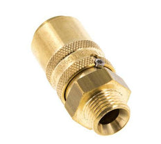 Brass DN 9 Mold Coupling Socket M16x1.5 Male Threads Unlocking Protection Double Shut-Off
