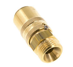 Brass DN 9 Mold Coupling Socket G 1/2 inch Male Threads Unlocking Protection Double Shut-Off