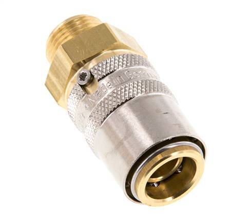 Brass DN 9 Mold Coupling Socket G 3/8 inch Male Threads Unlocking Protection